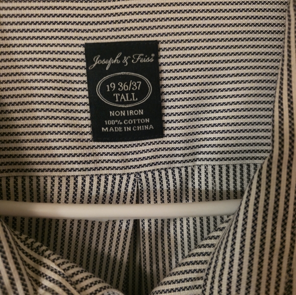Joseph & Feiss Men's Size 19 Tall Classic Striped Dress Shirt Shirt - Picture 3 of 7